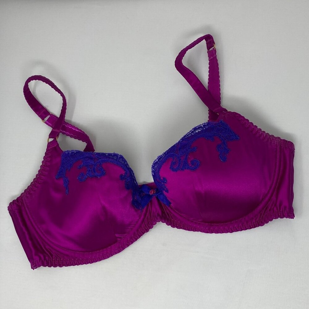 Agent Provocateur Molly Purple Silk Bra 36D New - Picture 8 of 14